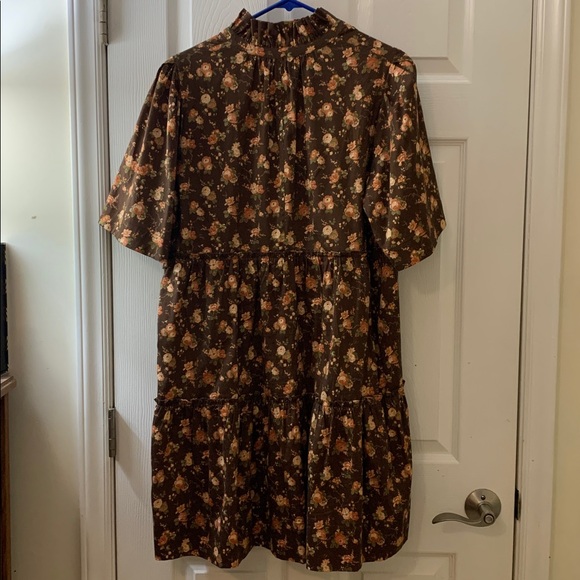 Tuckernuck brown floral mini dress sz XL - Picture 5 of 7